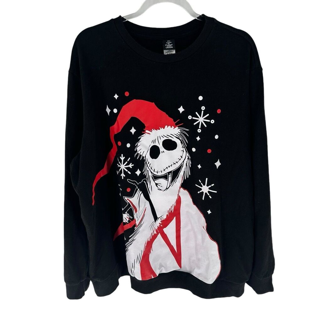 Disney The Nightmare Before Christmas Sweatshirt Womens 2XL Black Skeleton